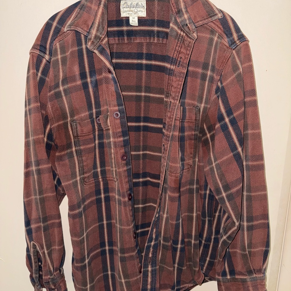 Cabela's Flannel Shirt in Red and Blue Plaid